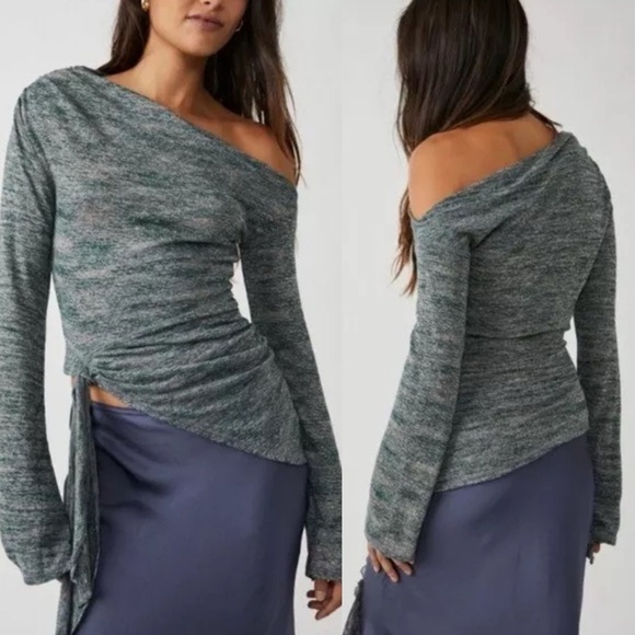Free People Incense Combo Golden Hour One-Shoulder LS Top OB1599547 asymmetrical - Picture 1 of 11